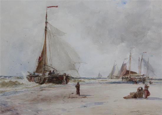 Thomas Bush Hardy (1842-1897) Dutch coastal landscape 8.75 x 12.75in.